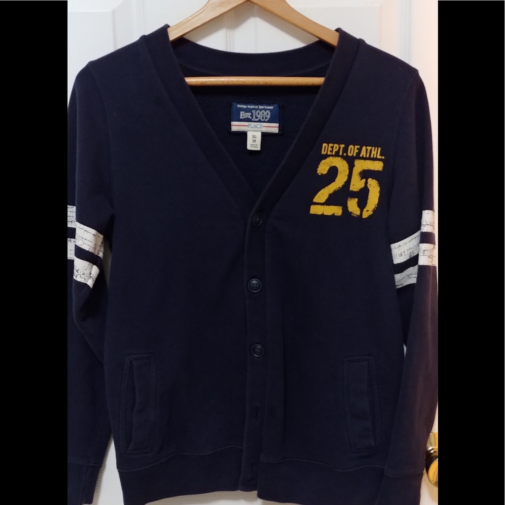 Children's Place Collegiate Sweatshirt Buttonup XL